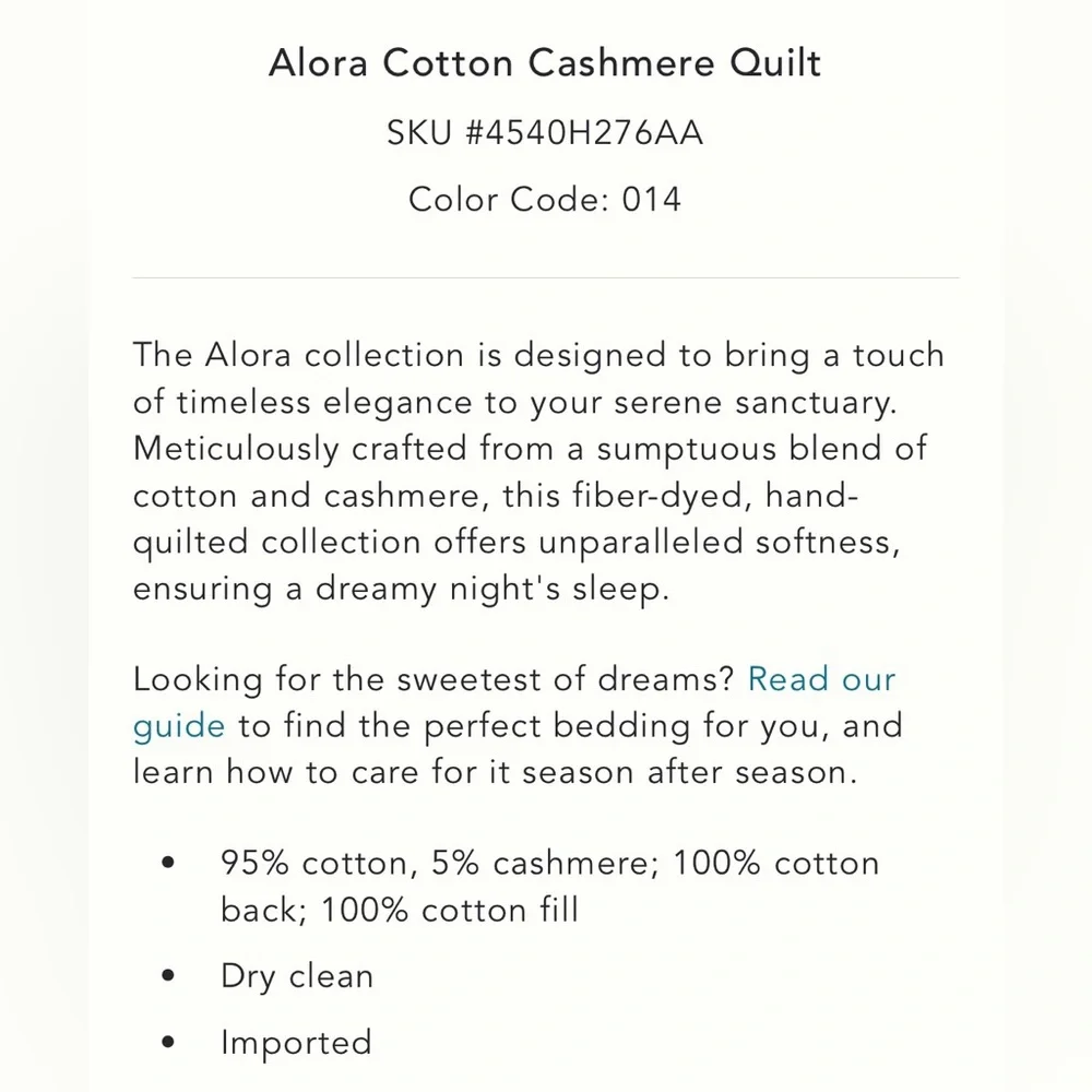 Anthropologie Alora Cotton Cashmere Quilt Size Cal King NWT